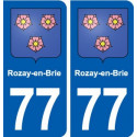 77 Rozay-en-Brie blason autocollant plaque stickers ville