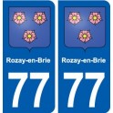 77 Rozay-en-Brie blason autocollant plaque stickers ville