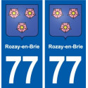 77 Rozay-en-Brie blason autocollant plaque stickers ville