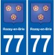 77 Rozay-en-Brie blason autocollant plaque stickers ville