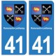 41 Romorantin-Lanthenay autocollant plaque blason armoiries stickers département ville