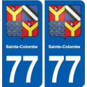 77 Sainte-Colombe blason autocollant plaque stickers ville