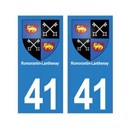 41 Romorantin-Lanthenay autocollant plaque blason armoiries stickers département ville