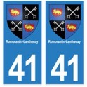 41 Romorantin-Lanthenay autocollant plaque blason armoiries stickers département ville