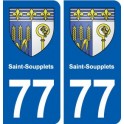77 Saint-Soupplets blason autocollant plaque stickers ville