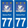 77 Seine-Port blason autocollant plaque stickers ville
