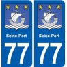 77 Seine-Port blason autocollant plaque stickers ville
