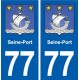 77 Seine-Port blason autocollant plaque stickers ville