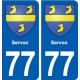 77 Servon blason autocollant plaque stickers ville