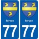 77 Servon blason autocollant plaque stickers ville