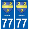 77 Servon coat of arms sticker plate stickers city