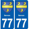 77 Servon blason autocollant plaque stickers ville