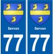 77 Servon blason autocollant plaque stickers ville