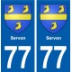 77 Servon blason autocollant plaque stickers ville