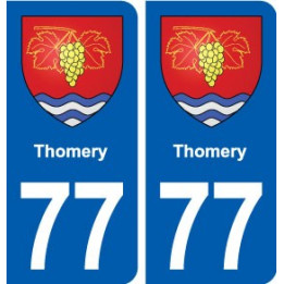 77 Thomery blason autocollant plaque stickers ville