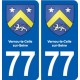 77 Vernou-la-Celle-sur-Seine blason autocollant plaque stickers ville