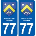 77 Vernou-la-Celle-sur-Seine blason autocollant plaque stickers ville