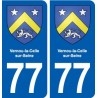 77 Vernou-la-Celle-sur-Seine blason autocollant plaque stickers ville