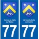 77 Vernou-la-Celle-sur-Seine blason autocollant plaque stickers ville