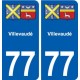 77 Villevaudé blason autocollant plaque stickers ville