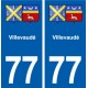 77 Villevaudé blason autocollant plaque stickers ville
