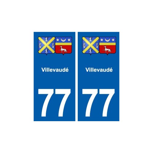 77 Villevaudé blason autocollant plaque stickers ville