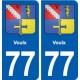 77 Voulx blason autocollant plaque stickers ville