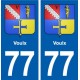 77 Voulx blason autocollant plaque stickers ville