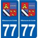 77 Villeneuve-le-Comte blason autocollant plaque stickers ville