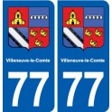 77 Villeneuve-le-Comte blason autocollant plaque stickers ville