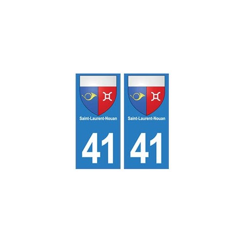 41 Saint-Laurent-Nouan autocollant plaque blason armoiries stickers département ville