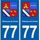 77 Villeneuve-le-Comte blason autocollant plaque stickers ville