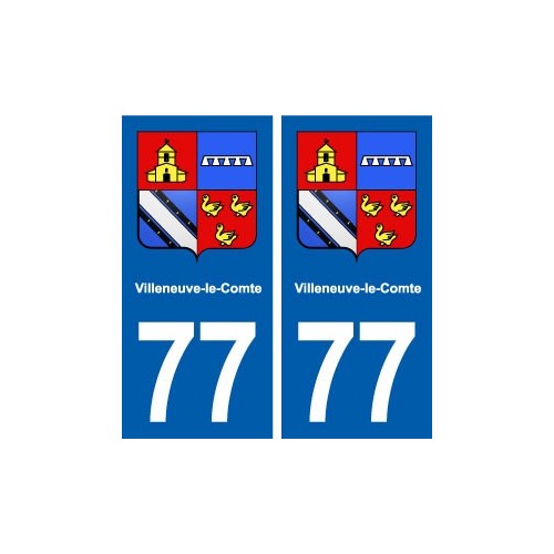 77 Villeneuve-le-Comte blason autocollant plaque stickers ville