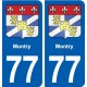77 Montry blason autocollant plaque stickers ville