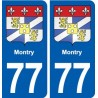 77 Montry blason autocollant plaque stickers ville