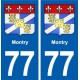 77 Montry blason autocollant plaque stickers ville