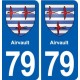 79 Airvault blason autocollant plaque stickers ville