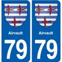 79 Airvault blason autocollant plaque stickers ville