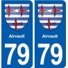 79 Airvault blason autocollant plaque stickers ville