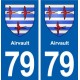 79 Airvault blason autocollant plaque stickers ville