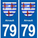 79 Airvault blason autocollant plaque stickers ville