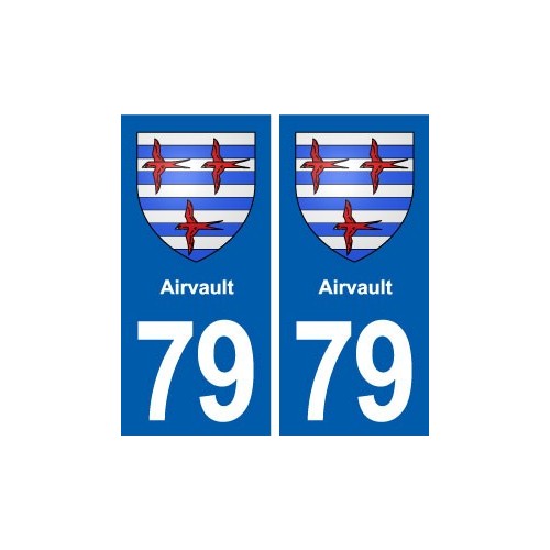 79 Airvault blason autocollant plaque stickers ville