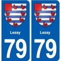 79 Lezay blason autocollant plaque stickers ville