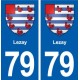 79 Lezay blason autocollant plaque stickers ville