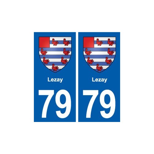 79 Lezay blason autocollant plaque stickers ville