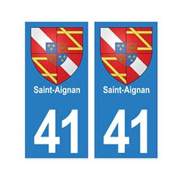 41 Saint-Aignan autocollant plaque blason armoiries stickers département ville
