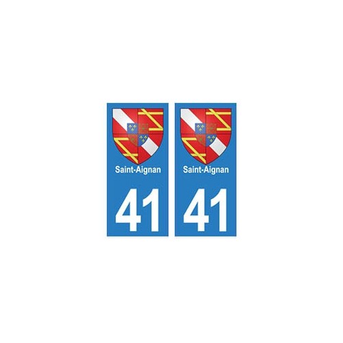 41 Saint-Aignan autocollant plaque blason armoiries stickers département ville