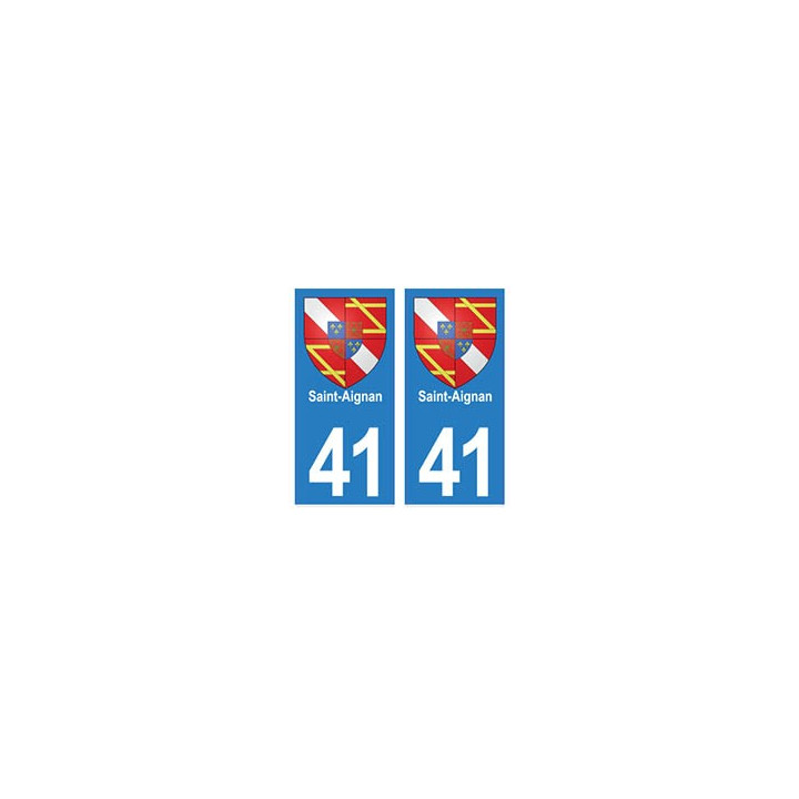 41 Saint-Aignan autocollant plaque blason armoiries stickers département ville
