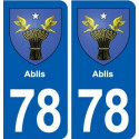 78 Ablis blason autocollant plaque stickers ville