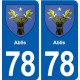 78 Ablis blason autocollant plaque stickers ville